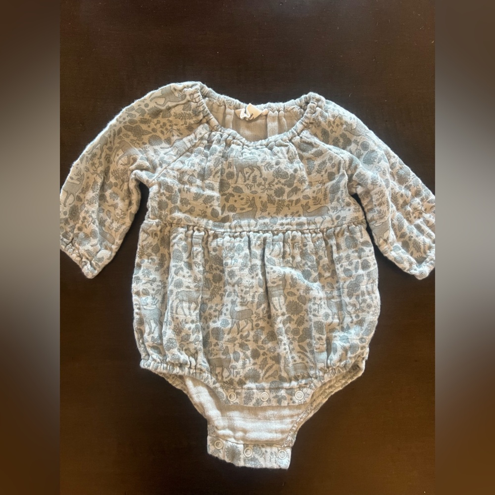 City Mouse 3-6 month bubble. Deer and floral design.